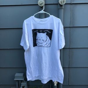 XXL STAY HOME CLUB T-SHIRT COOL CAT SHUT UP EVERYONE FUNNY CATS ANIMALS QUIRKY
